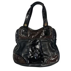 Gustto Black and Brown Genuine Leather Prato Bag
